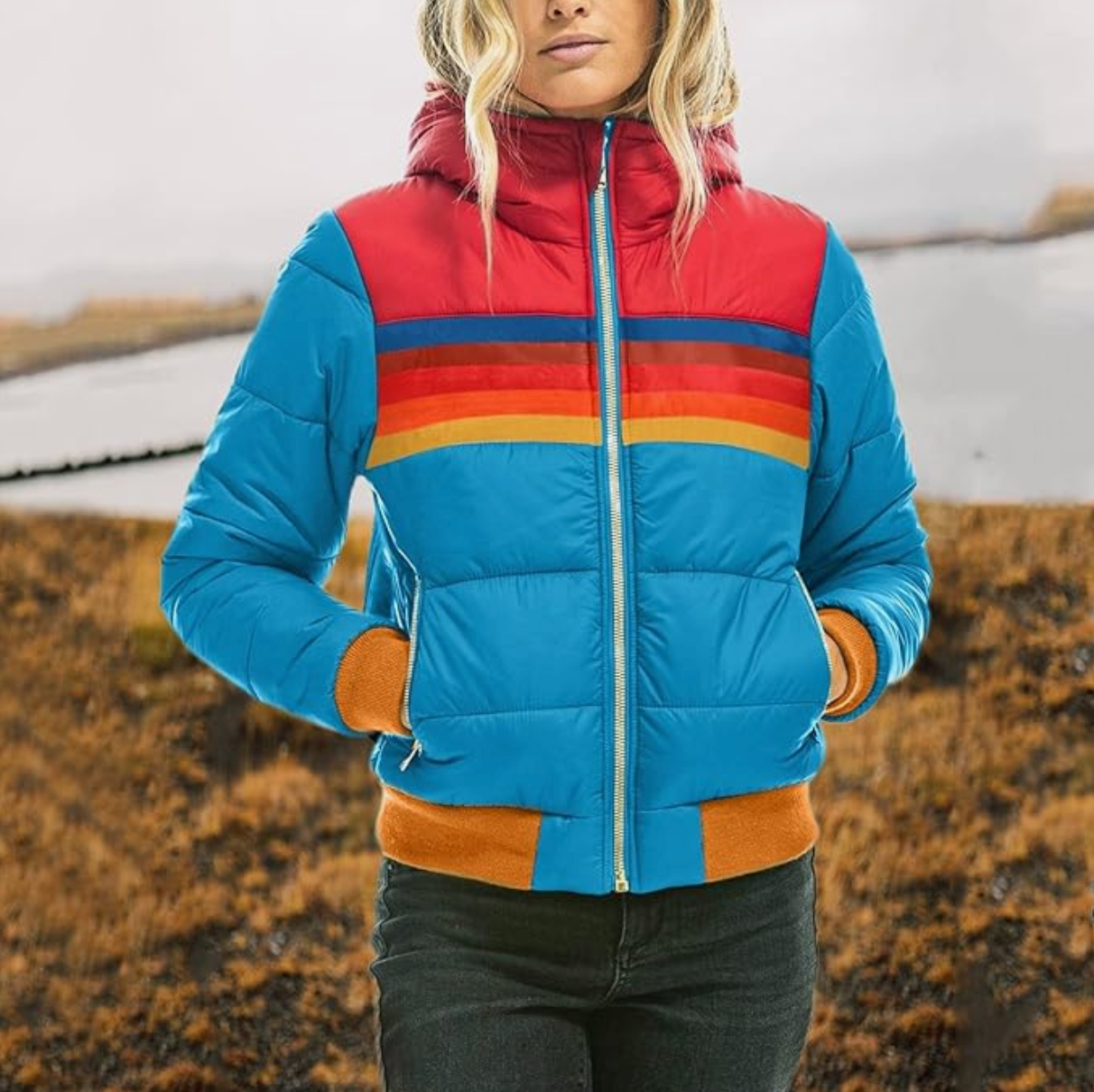 Rut™ - Retro Parka med Fuskpäls Huva för Damer